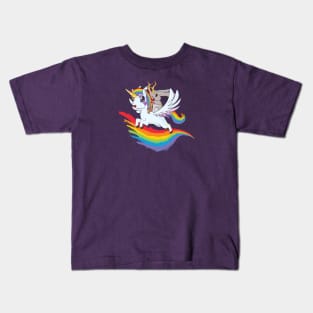 Jackalope on a Rainbow Unicorn Kids T-Shirt